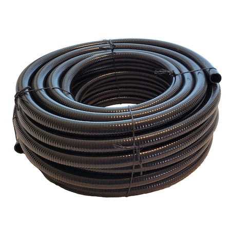Hydromaxx Liquid-Tight Flex Plastic Conduit, 1/2 in Trade Size, 25 ft, PVC, Black LT012025B